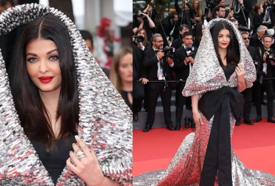 Gaint silver hood,Aishwarya Rai comic entry at Cannes film festival