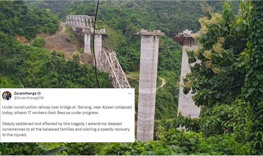 CM Zoramthanga extends condolences to families of bridge mishap