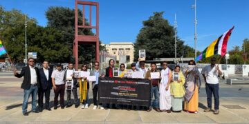 In Geneva Meitei diaspora held a stage in protest at united nations