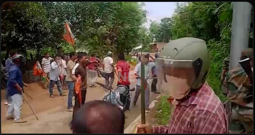 At Jampuijala violent clashes between BJP and Tipra Motha worker