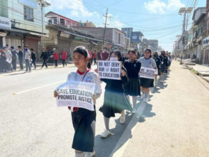 Kuki-Zo students holds protest against educational division in state
