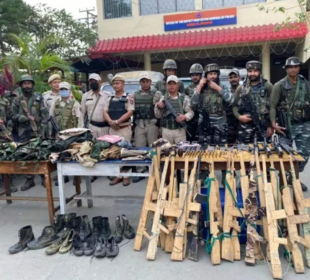 In a major move, security forces recovered huge cache of weapons